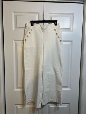 NWT Fifteen Twenty Neptune Cropped Pants Size L Large OfWhite High Rise Wide leg